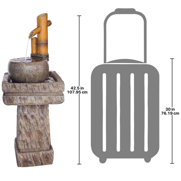 Design Toscano Bamboo Wellspring Pedestal Garden Fountain - SS12696