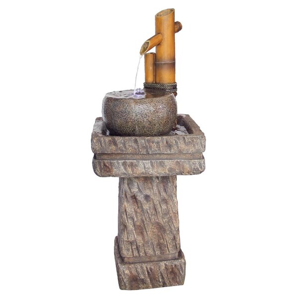 Design Toscano Bamboo Wellspring Pedestal Garden Fountain - SS12696