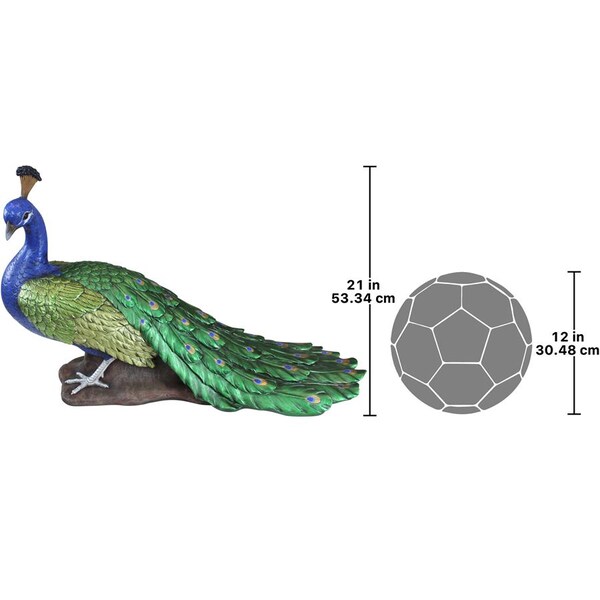 Design Toscano The Regal Peacock Garden Sculpture: Large - DB20191