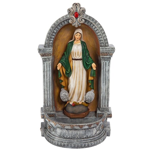Design Toscano Virgin Mary of the Miraculous Medal Italian-Style Font Statue - QS282314