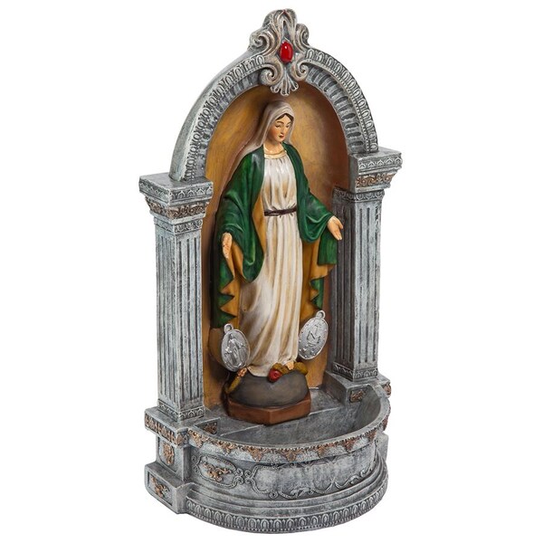 Design Toscano Virgin Mary of the Miraculous Medal Italian-Style Font Statue - QS282314