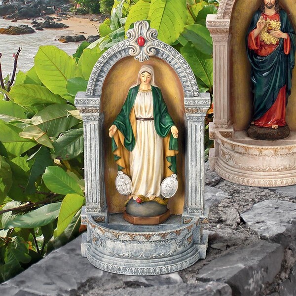 Design Toscano Virgin Mary of the Miraculous Medal Italian-Style Font Statue - QS282314