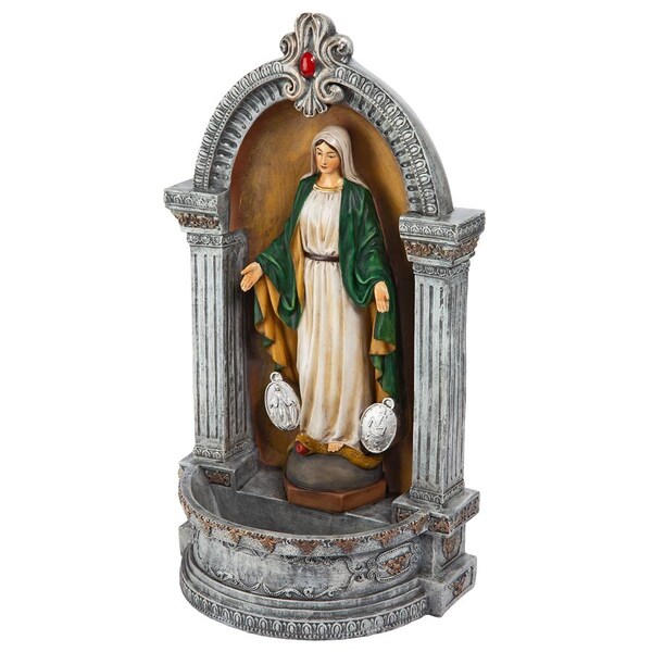 Design Toscano Virgin Mary of the Miraculous Medal Italian-Style Font Statue - QS282314