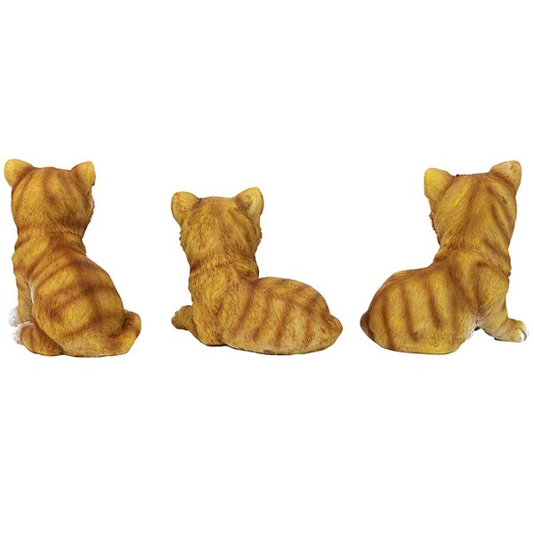 Design Toscano Tabby Kitten Triplets, Baby Cat Statues - QM1241550