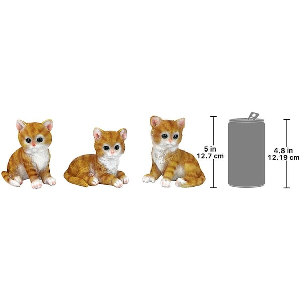 Design Toscano Tabby Kitten Triplets, Baby Cat Statues - QM1241550