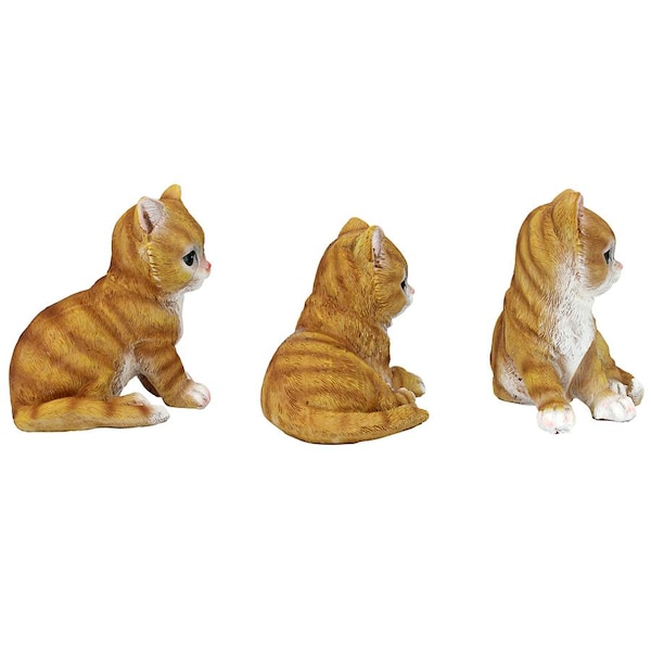 Design Toscano Tabby Kitten Triplets, Baby Cat Statues - QM1241550
