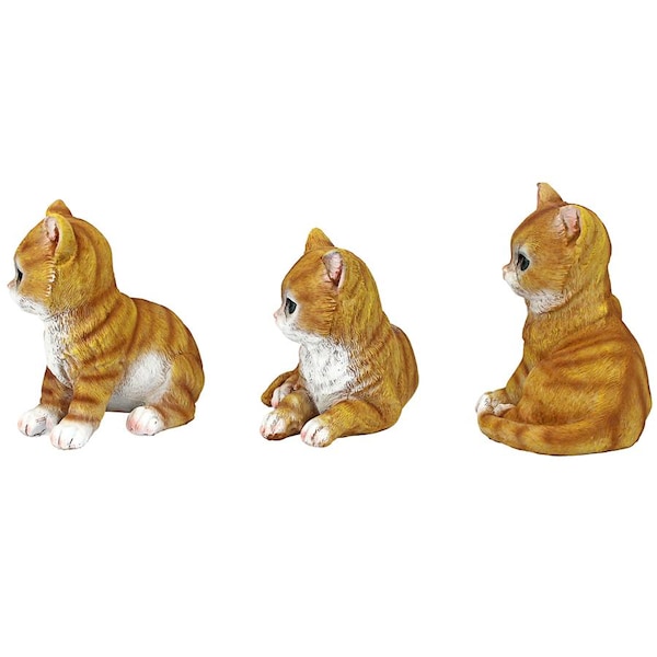 Design Toscano Tabby Kitten Triplets, Baby Cat Statues - QM1241550