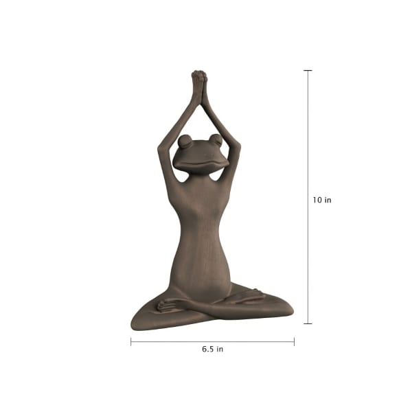 Nature Spring Stretching Frog Statue Resin Zen Animal Yoga Figurine for Outdoor Lawn and Garden Decor - 741269MUJ