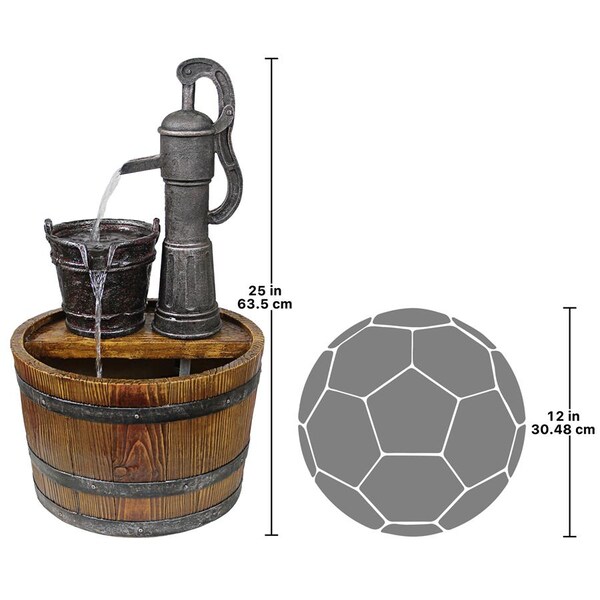 Design Toscano Cistern Well Pump Barrel Garden Fountain - SS11155