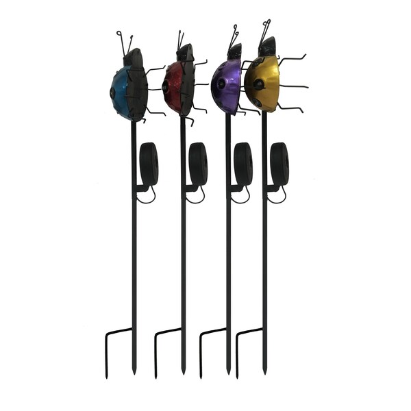 Infinity Infinity Black Iron 24 in. H Ladybug Solar Garden Stake - XY9173