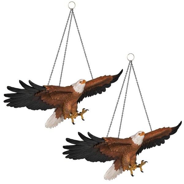 Design Toscano Flight of Freedom Hanging Eagle Sculpture: Set of Two - DB943027