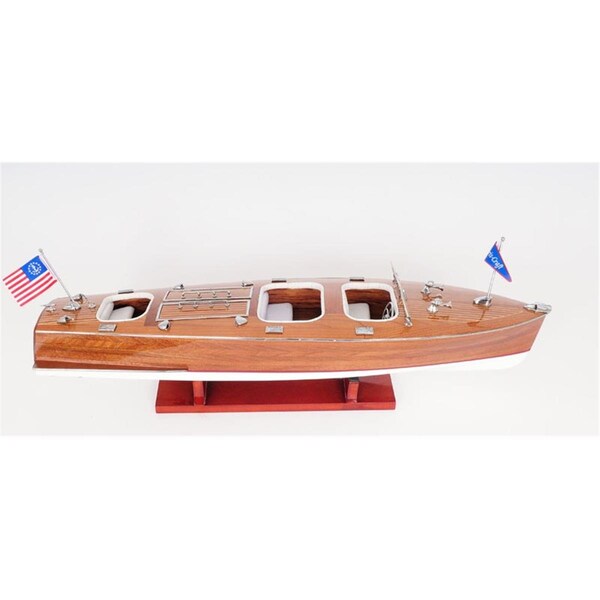 Homeroots 10 in. Manufactured Wood Hand Painted Decorative Boat, Brown - 401867