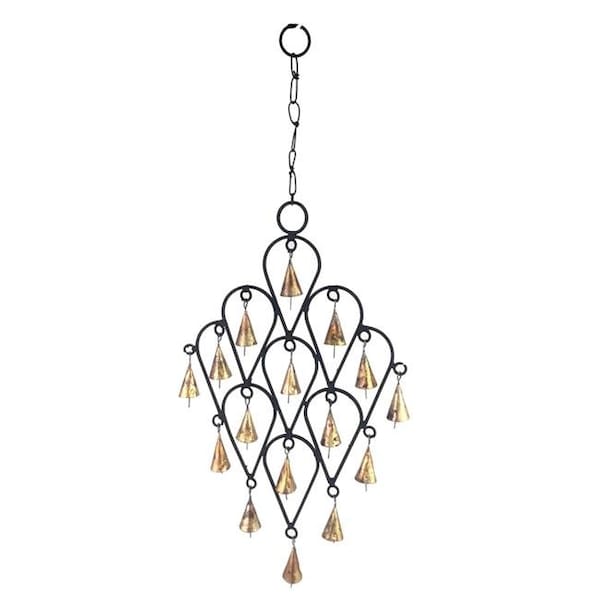 Globe Imports Globe Imports GI218ITD1 22 in. Inverted Drop Wrought Iron Wind Chime with Metal Bells - GI218ITD1