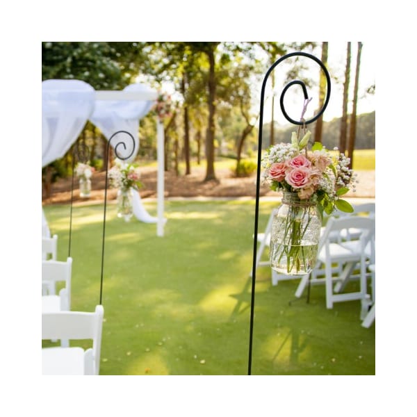 Nature Spring Shepherd Hooks-Set of 2-Metal Pole with Hooks for Hanging Baskets, Bird Feeders and Lanterns - 119798OGO