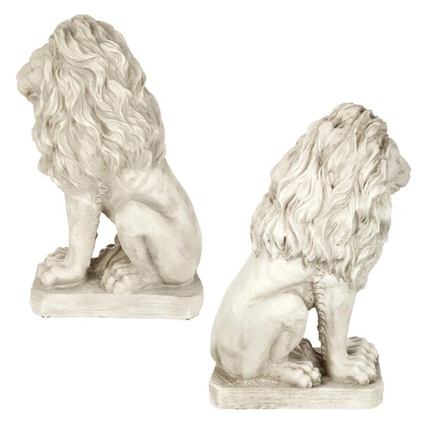 Design Toscano Mansfield Manor Lion Sentinel Statue: Set of Left and Right - SH943