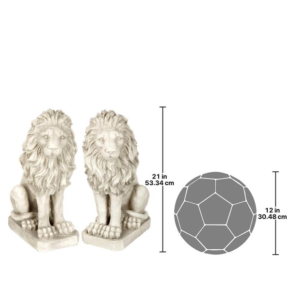 Design Toscano Mansfield Manor Lion Sentinel Statue: Set of Left and Right - SH943
