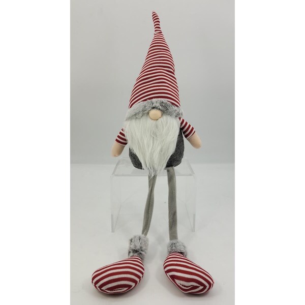 Palacedesigns 26.8 x 4.5 x 6.5 in. Red Stripe Sitting Gnome - PA3087358