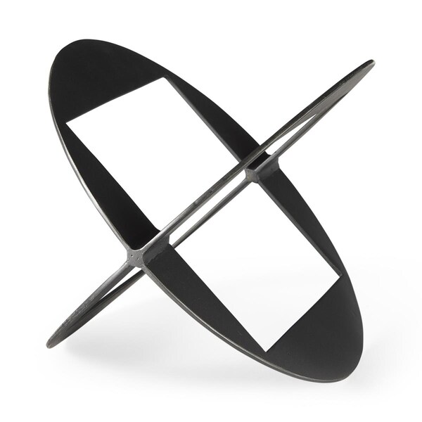 Palacedesigns 10 x 7 x 7 in. Black Metal Geometric Decor Piece - PA3095309
