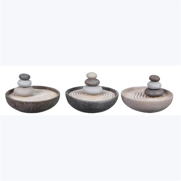 Patio Trasero Resin Zen Garden Tabletop with Stacked Rock, Assorted Color - 3 Assorted - PA3280490