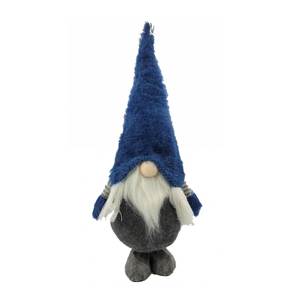 Palacedesigns 27 in. Fabric Standing Gnome, Blue & Gray - PA3108716