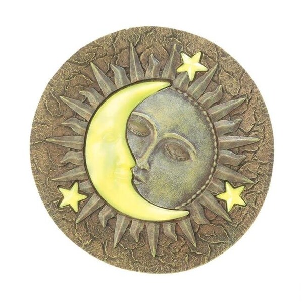 Pipers Pit 10.2 x 10.2 x 0.5 in. Sun & Moon Glowing Stepping Stone - PI343173