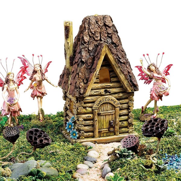 Design Toscano Woodland Fairy Garden House Statue - HF330884