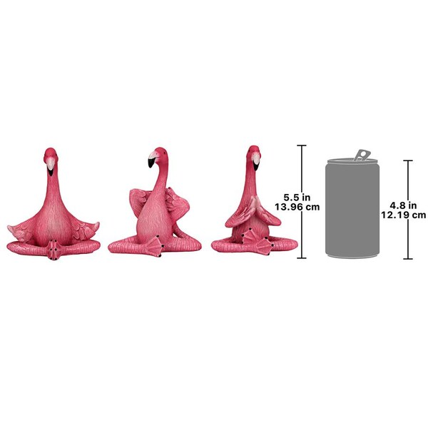 Design Toscano The Zen of Pink Flamingos Yoga Garden Statues: Medium - QL60051