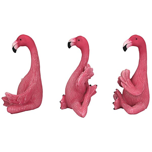 Design Toscano The Zen of Pink Flamingos Yoga Garden Statues: Medium - QL60051