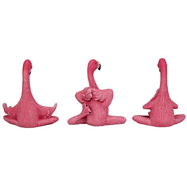 Design Toscano The Zen of Pink Flamingos Yoga Garden Statues: Medium - QL60051