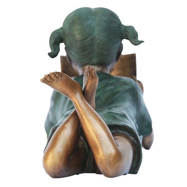 Design Toscano Bookworm Girl, Garden Reader Bronze Statue - MP95727