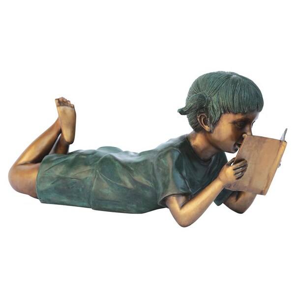 Design Toscano Bookworm Girl, Garden Reader Bronze Statue - MP95727