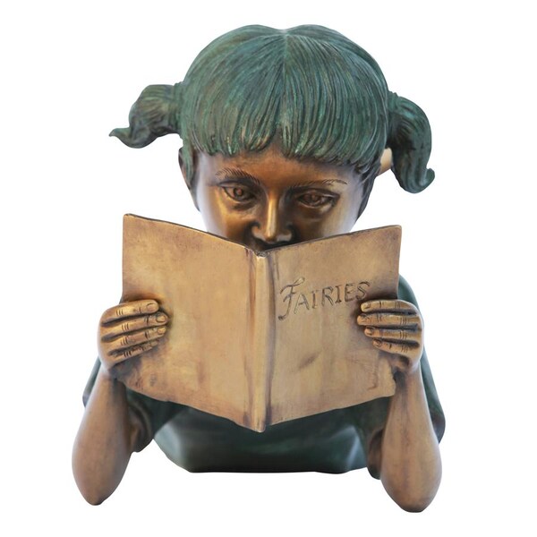 Design Toscano Bookworm Girl, Garden Reader Bronze Statue - MP95727