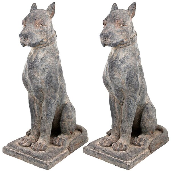 Design Toscano The Great Dane Sentinel Quiet Strength Dog Statue: Set of Two - DS9191373