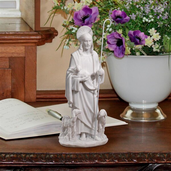 Design Toscano Jesus the Good Shepherd Marble Resin Statue - QS27863