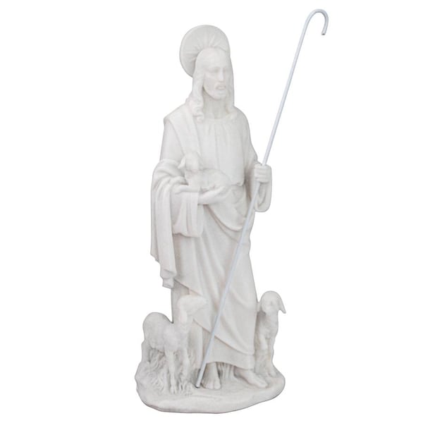 Design Toscano Jesus the Good Shepherd Marble Resin Statue - QS27863