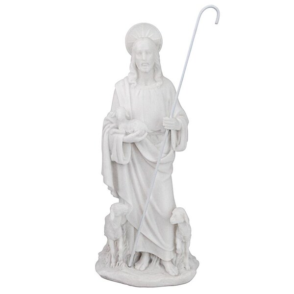 Design Toscano Jesus the Good Shepherd Marble Resin Statue - QS27863