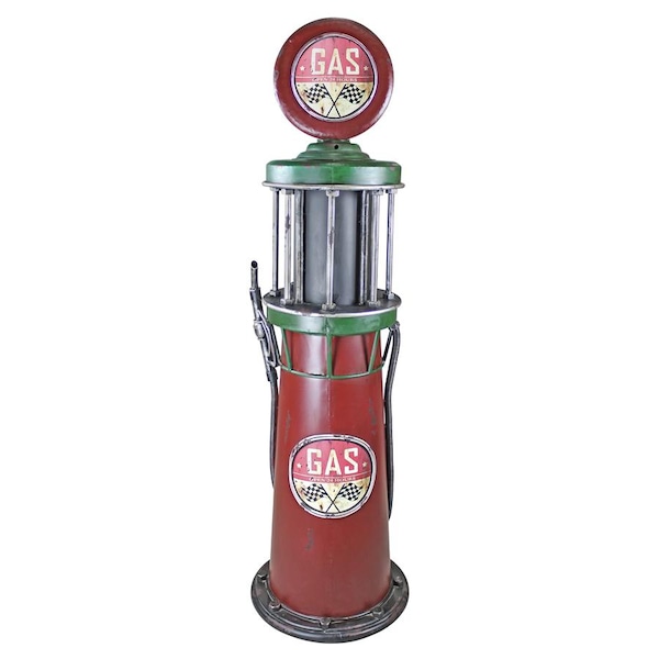 Design Toscano Service Station Visible Gas Pump Metal Sculpture - FU79361