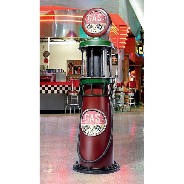 Design Toscano Service Station Visible Gas Pump Metal Sculpture - FU79361