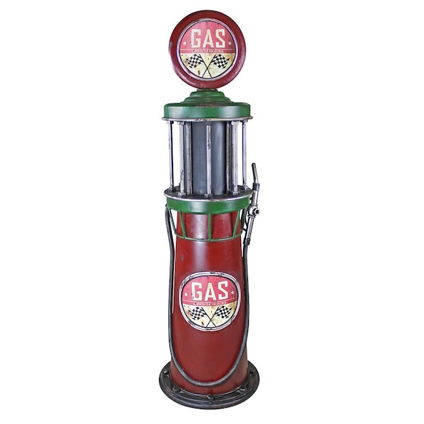Design Toscano Service Station Visible Gas Pump Metal Sculpture - FU79361