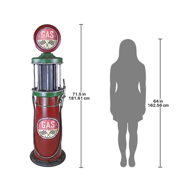 Design Toscano Service Station Visible Gas Pump Metal Sculpture - FU79361