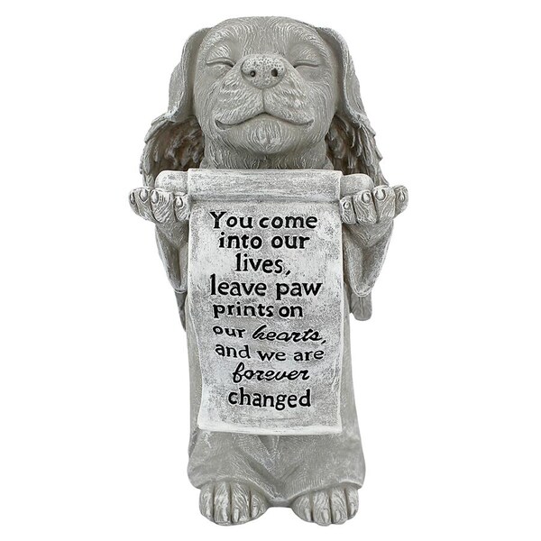 Design Toscano Paw Prints on our Hearts Memorial Dog Statue - QL59384