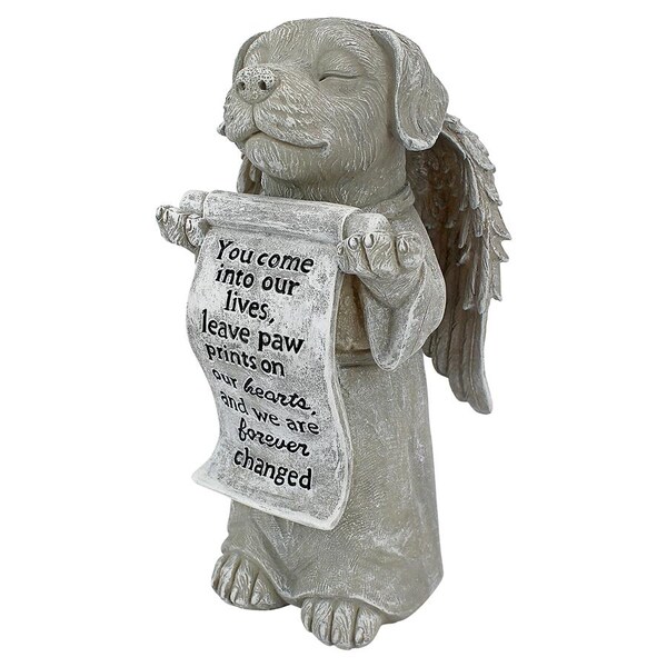 Design Toscano Paw Prints on our Hearts Memorial Dog Statue - QL59384