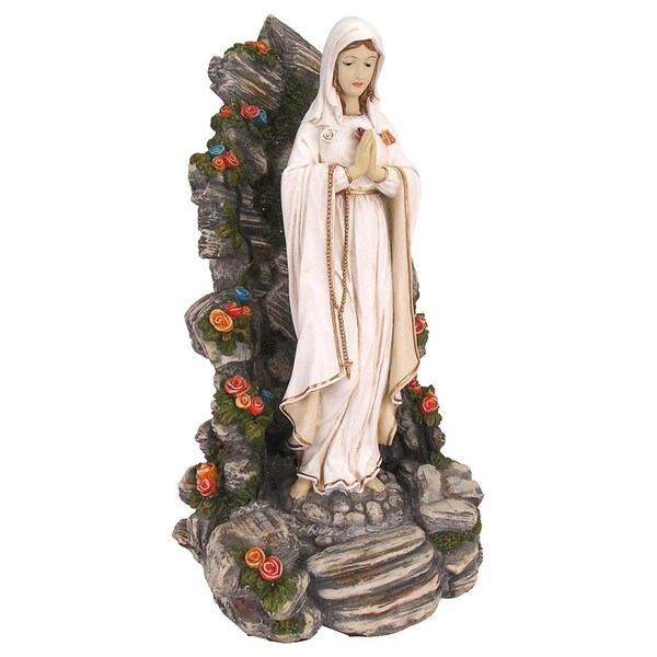 Design Toscano Blessed Virgin Mary Illuminated Garden Grotto Sculpture - KY909