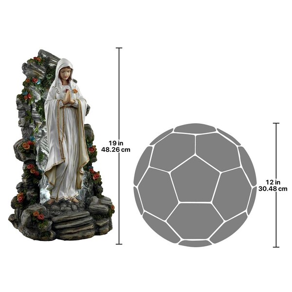 Design Toscano Blessed Virgin Mary Illuminated Garden Grotto Sculpture - KY909