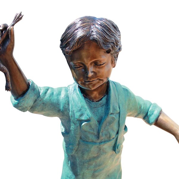 Design Toscano The Adventure, Boy and Girl on Log Cast Bronze Garden Statue - PN7064