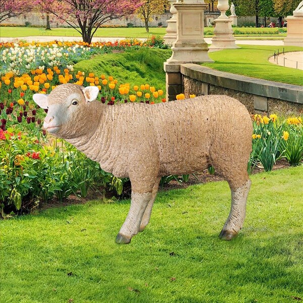 Design Toscano Merino Ewe Life-Size Lamb Statue: Standing - NE100051