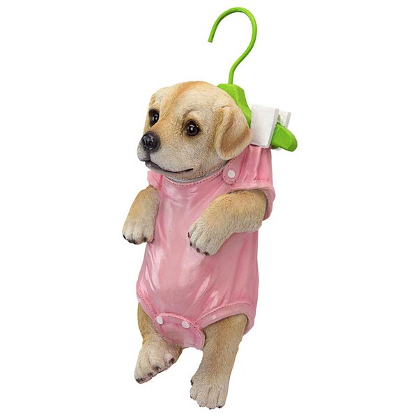 Design Toscano Hanger Hound Labrador Retriever Hanging Puppy Dog Statue - QM2928300