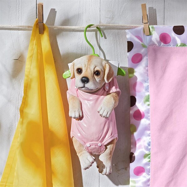 Design Toscano Hanger Hound Labrador Retriever Hanging Puppy Dog Statue - QM2928300