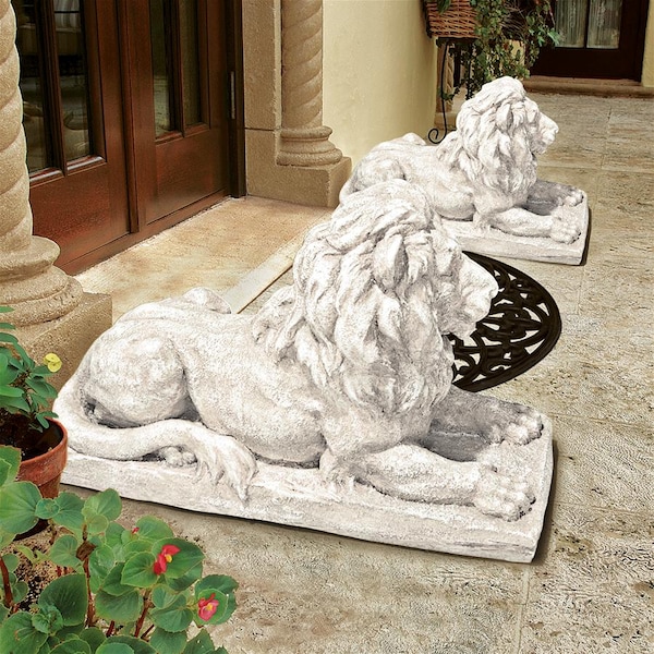 Design Toscano Lyndhurst Manor Lion Sentinel Statue: Set of Two - AL921949