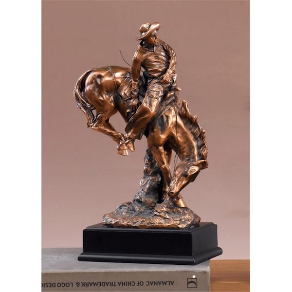 Dwellingdesigns F Bronco Buster Bronze Plated Resin Sculpture - DW3613101